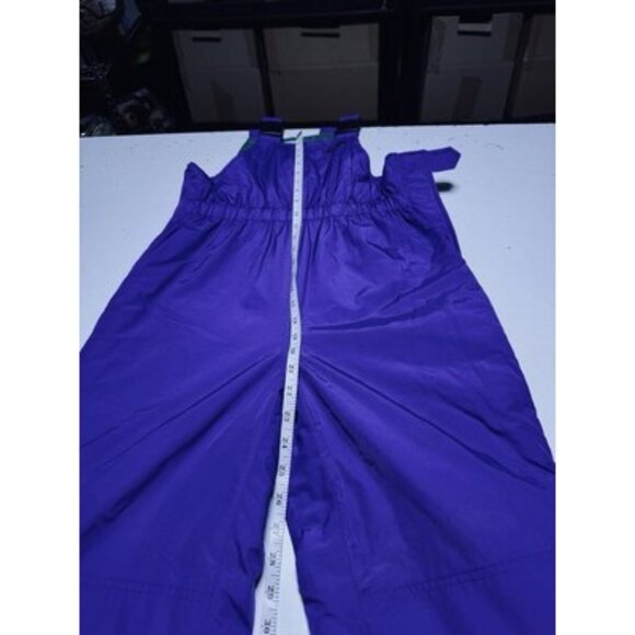 Vintage LL Bean Kids Ski Bib Snowboard Pants Thinsulate Purple Green Size 10-12 - Picture 9 of 10